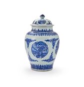 A large Chinese blue and white jar and cover