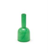 A Chinese green glass mallet vase