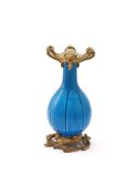 A Chinese turquoise glazed 'Lotus' vase