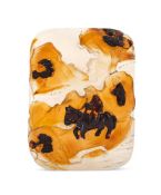 A Chinese 'Suzhou' carved agate plaque