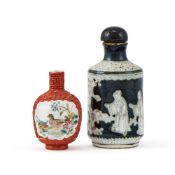 Two Chinese porcelain snuff bottles