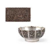 A Chinese export silver box