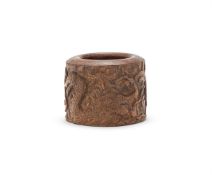 A Chinese carved aloeswood archer's ring