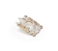 A Chinese calcified jade thumb ring