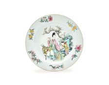 A large Chinese Famille Rose 'Magu' dish