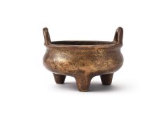 A large Chinese heavy bronze censer