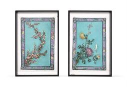 A pair of Chinese porcelain plaques