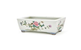 A Chinese Famille Rose rectangular jardiniere