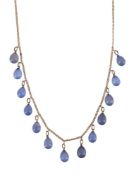 A CHALCEDONY EGG NECKLACE