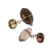 A PAIR OF GEM SET CUFFLINKS