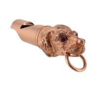 A LATE VICTORIAN DOG HEAD WHISTLE