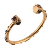 AN ENAMELLED TORQUE BANGLE