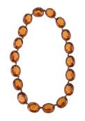A MID 19TH CENTURY ORANGE PASTE NECKLACE