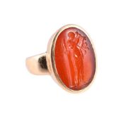 A CORNELIAN INTAGLIO RING