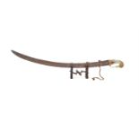 A Mughal gem-set jade hilted sword