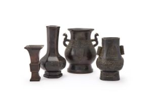 A Chinese bronze archaistic hexagonal vase