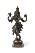 An Indian large bronze large figure of Krishna