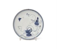 A Shoki-Imari blue and white dish
