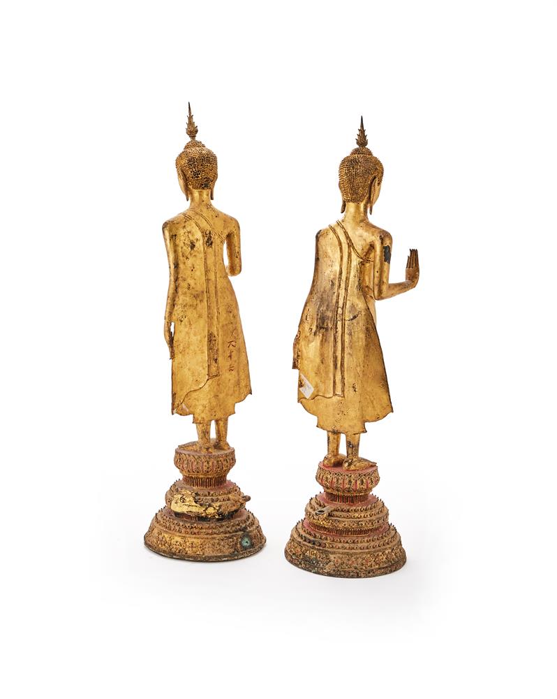 Two lacquered and gilded figures of Buddha - Image 3 of 4