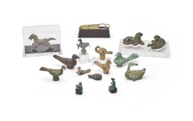 A group of fifteen various bronze artefacts