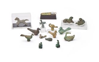 A group of fifteen various bronze artefacts