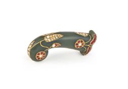 A celadon jade Mughal gem-set dagger handle