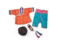 A Chinese child's embroidered top and trousers