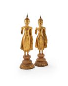 Two lacquered and gilded figures of Buddha