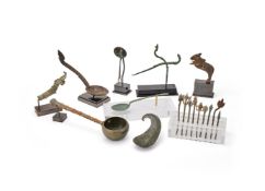 Nine Khmer bronze hairpins