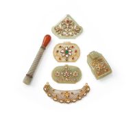 A group of jade gem-set ornaments