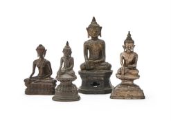 Two bronze figures of Buddha