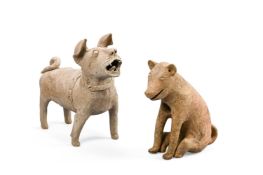 A Chinese pottery model of a dog