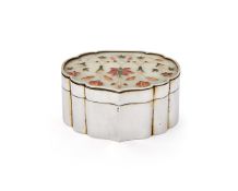 A rare Mughal jade casket cover with pietra dura decoration