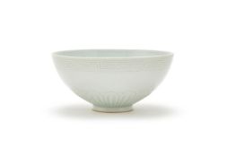 A Chinese white glazed 'Lotus' bowl