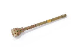 A Mughal gem-set jade flywhisk handle