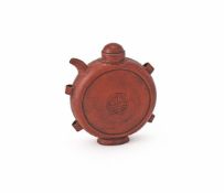 An unusual Chinese yixing flask shaped teapot