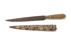 A rare jewelled jade-hilted Kard Dagger and Scabbard