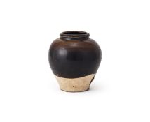 A Chinese black glazed jar