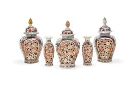 A rare Japanese Arita garniture