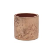 A Chinese Yixing incised brush pot
