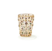 A rare Mughal gem-set rock crystal cup