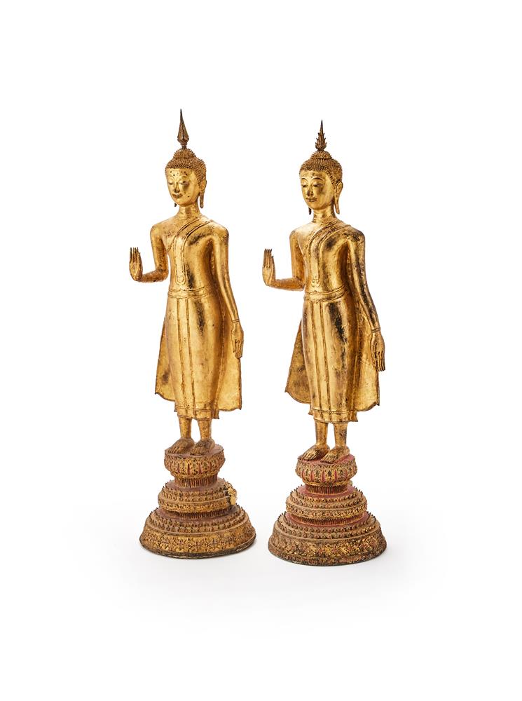 Two lacquered and gilded figures of Buddha - Image 2 of 4