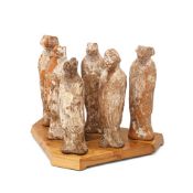 A group of six Chinese pottery zodiac figures