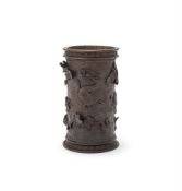 A Chinese bronze 'dragon' brush pot
