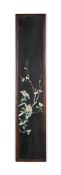 A large Chinese Famille Noire porcelain panel