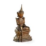 A large Burmese seated figure of Buddha