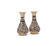 A pair of Chinese Jizhou pear-shaped vases