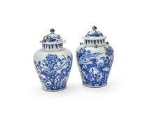 Two Chinese blue and white jars