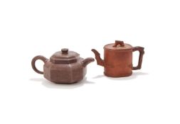 A Chinese yixing octagonal teapot