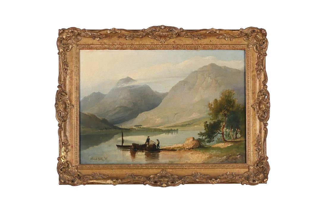 RICHARD HILDER (BRITISH 1813-1852), FISHERMEN WASHING THEIR NETS - Image 1 of 3